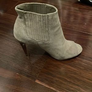Halogen size 5 peep toes suede bootie stilettos